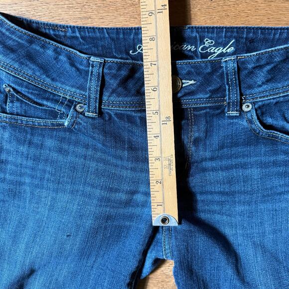 American Eagle Low Rise Slim Boot Cut Jeans SZ 8 Dark Wash Y2K - Picture 8 of 11